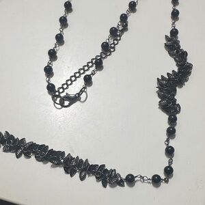 Elegant Black Beaded Necklace